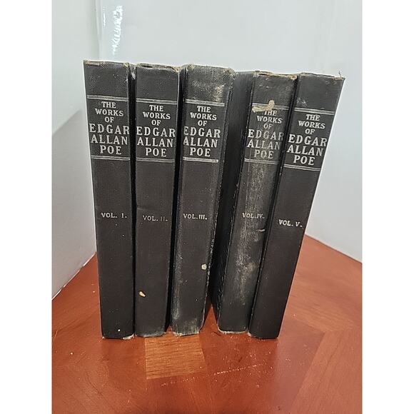 1903 Edgar Allan Poe Raven Edition Complete Set Gothic Horror Stories Book - Picture 3 of 12